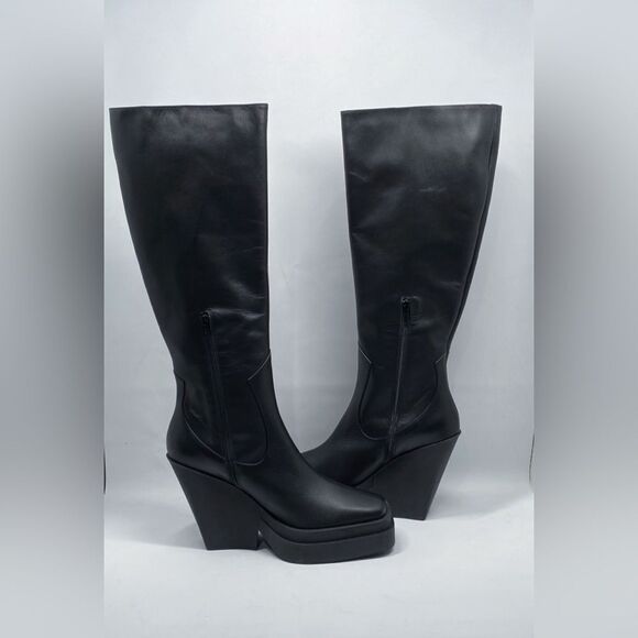 Gia Borghini Texan Leather Platform Knee-High Boots size 41 - Picture 6 of 13